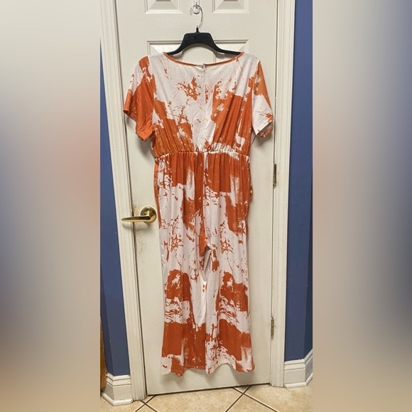 Off the Shoulder Tie Dye Plus Size 3X (18) Jumpsuit - Picture 3 of 11